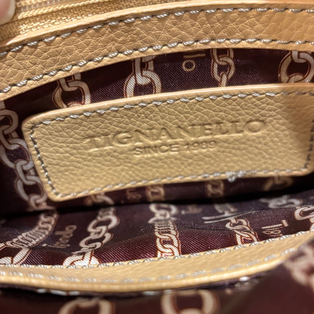 Tiganello Tan Leather Crossbody Bag with Built in Wallet and Multi- Organization - Picture 4 of 7